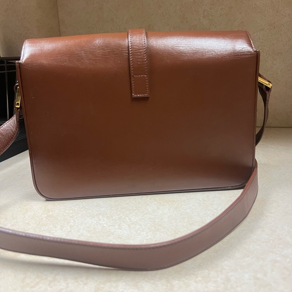 Yves Saint Laurent Brown Crossbody Bag with Studded Detail - Picture 5 of 10